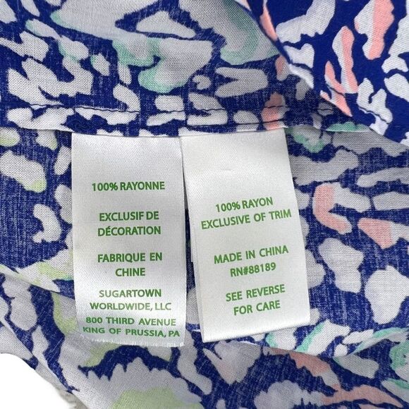 Lilly Pulitzer Kahli Blue Grotto Bell Sleeve Top Size Small ML-114 - Picture 10 of 12